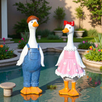 Whimsical Duck Figurine Hand-Painted Duck Statue Freestanding Decor Sculpted for Collectors, Lawn, Courtyard