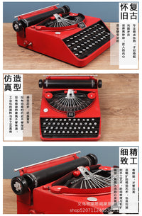 Vintage Style Typewriter Model Iron Decor for Bookstore Photography