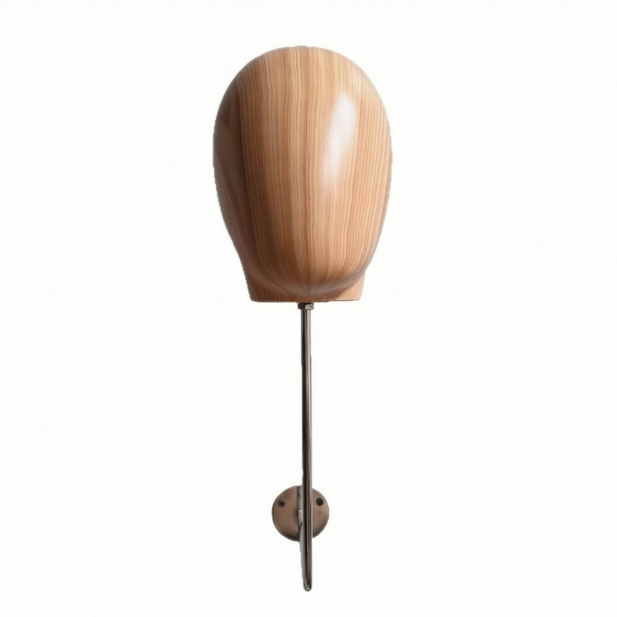 Mannequin Head Display Rack Wood-Grain Wall Mount Hairpiece Stand Reusable Hat Display with Wall Mount for Salons, Boutiques