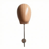 Mannequin Head Display Rack Wood-Grain Wall Mount Hairpiece Stand Reusable Hat Display with Wall Mount for Salons, Boutiques