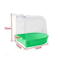Easy to Clean Bird Enclosure Bath Container Hanging Design Parrot Bath Tray Safe Plastic Pet Accessory for Parrots, Small Birds, Budgies