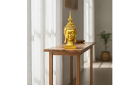Golden Buddha Head Statue Decorative Buddha Head Statue Spiritual for Desktop