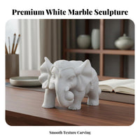 2 Pieces Small Marble Elephant Sculptures St an Carved Good Fortune Nese Design Elephant Ornament Auspicious Symbol House Decoration for Desk