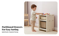 Multi-Bin Toy Organizer animal Design children's Furniture Removable Bins for children