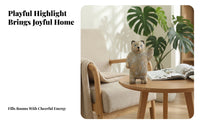 Hand-Carved Bear Statue Handcrafted House Decoration Distressed Finish Animal Sculpture for Home