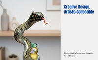 Snake Sculpture, Resin Figurine, Office & Living Room Decoration, Chinese Artistic Design
