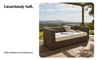 4 Pieces sun-resistant 4-Piece Woven outdoor seating set Weather-Resistant Outdoor Furnishing Modern Design Lounge Seating upholstered paded for Guesthouse Owners, property owners, Garden, Terrace, rearyard, Balcony