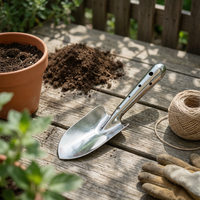 Stainless Metal Tool Trowel Rust-Resistant Planting Single-Piece Design Compact Trowel for Potted Plants, Vegetable Plot