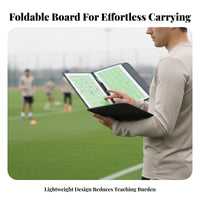 Portable Football Coaching Board Double-Sided Attractable Soccer Coaching Board Zippered Pouch for PE Teachers, Game Day, Sideline