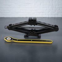 Slim-Profile Scissor Jack with Wheel Brace Folding Scissor Car Jack Portable Heavy-Duty for Motorists, Tire Changes