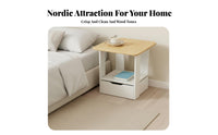 Modern Design 2-Drawer Nightstand Minimalist and design Bedside Table Space Saving Bedroom Storage Sturdy Construction for Apartment Dwellers, Students, Residents, Small areas, Dorm Room, Office