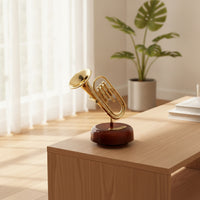 Tabletop Melody Box Freestanding Melody Box with Round Base Musical Movement Decorative Decor Vintage-Inspired for Living Room