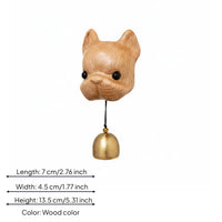 Cute Dog Bell Soothing Sound Wooden Dog Bell Wood Grain Creature Door Chime Handmade Look for Entryway, Fridge