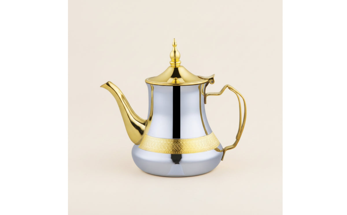 Teapot with Gold Trim Ornate Arabic Teapot Enduring Tea Pot for Coffee Presentation