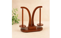 Double-Post-Post Two-axisAxis Yarn Holder Curved Frame Bamboo Yarn Holder Natural Wood Grain Polished Finish