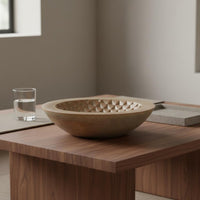 Decorative Bowl Tray Modern Minimalist Wooden Fruit Tray Table Centerpiece Bowl for Living Room, Hotel, Guesthouse