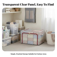 Framed Textile Storage Box Stackable Closet Organizer Reinforced Handles
