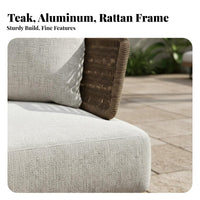 4 Pieces Nordic & design 4-Piece Conversation Group Weather-Resistant Patio Seating Woven Rope accent Outdoor Furnishing long-lasting Frame for lodging Professionals, Homeowners, Families, Balcony, Garden, rearyard, Porch