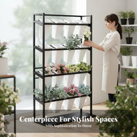 Large Capacity Multi-Tier Florist Rack Space-Saving Tiered Flower Container Holder Stable and Sturdy Frame Storage Fixture Easy Assembly for Wedding Planners, Shop Owners, Homeowners, Balcony, Patio, Living Room