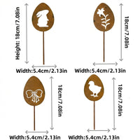 Easter Bunny Garden Stake Vintage Metal Silhouette Weather-Resistant Rustic Yard Decor
