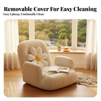Armless Design Adjustable Floor Lounger Thickly Padded Adjustable spinerest padding Space-Saving informal Seating Eron the movenomic for Students, Adults, video game enthusiasts, Bay window area, Dorm Room, Bedroom, studying
