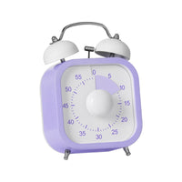 Wind-up Timer with Bells Retro Analog Countdown Timer Mechanical Easy-to-Read for Students, Kitchen