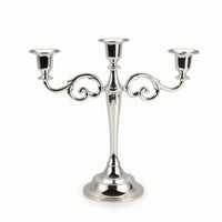 3-Arm Candelabra Elegant Three-Arm Candelabra Three-Light Candelabrum Metal Decor Scrolled for Home Decorators, Dining Table