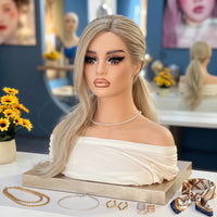 Mannequin Head with Shoulders Professional Mannequin Bust with Shoulders Sturdy Hairpiece Display Head for Jewelers