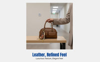 Retro Underarm Bag, PU Leather Shoulder Bag, Women's Travel Handbag, Vintage Bowler Purse