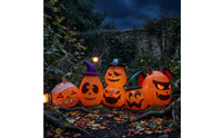 Outdoor Halloween Inflatable Pumpkin with Blower Lighted Inflatable Pumpkin Row Large Yard Decoration LED-and for Lawn