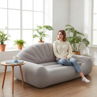 Inflatable Sofa with Backrest Foldable Inflatable Sofa Comfortable Lounge Seat for Campers, Camping, Living Room
