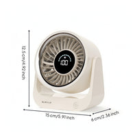 Desktop Circulation Fan Quiet Rechargeable Fan with LED Display Adjustable for Bedroom