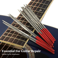 10 Pieces Assorted Shapes Guitar Nut File Set High Hardness Fret Saddle File Portable Carry Bag for Guitarists, DIY Enthusiasts, Woodworking