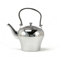 Teapot with Curved Spout Polished Kettle with Arched Handle Tabletop Tea Kettle for Kitchen Counter