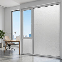 Privacy Window Film for Home Office and Living Room, Frosted Pattern with Matte Finish, Wide PVC Window Tint, Static Cling for Bathroom