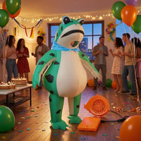 Battery-Powered Inflatable Frog Costume Quick Inflation Frog Cosplay Suit Lightweight for Party
