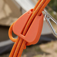 8 Pieces Braided Reflective Guy Rope Metal Hook Camping Tarp Rope with Storage Bag Reflective Guy Line Lightweight for Campers