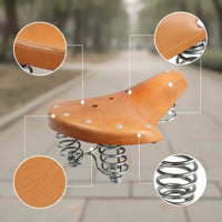 Vintage Cycle Saddle Comfortable Leather Cycle Saddle Vintage Bike Seat High Quality for Cyclists, Leisure Riding