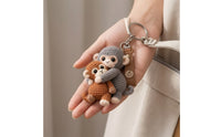 Crochet Monkey Keychain Handmade Keychain with Monkey Figures Cute for Tote Bags