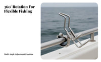 Stainless Steel Fishing Rod Holder Boat Rod Holder Rust Resistant Clamp-on Fishing Pole Bracket for Anglers, Trolling