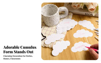 200 Pieces Smooth Writing Surface Pale Sky Puff Cutouts Layered Edges Blank Sky Puff Cards Pre-Cut