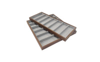 Eyeglasses Display Tray Wood-Grain Glasses Organizer Low-Height for Collectors