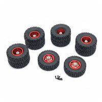 6 Pieces 68mm RC Truck Tires Heavy Duty 6x6 RC Truck Wheel Set Realistic Design Toy Tire for Rock Crawling