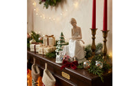 Sitting Woman and Dog Figurine Glossy Tabletop Ornament Decorative for TV Stand