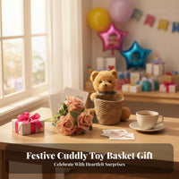 DIY Craft Project Bear Flower Arrangement Holder Teddy Bear Basket for Florists, Women, Holiday Celebration, Birthday Party, Home Decor