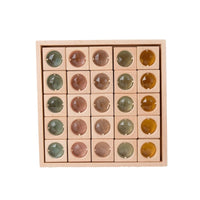 Wooden Block Board with Acrylic Blocks Translucent Wooden Blocks with Acrylic Pieces Faceted Block Board for Young Children, Classroom