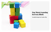 Wooden Geometric Blocks Colorful 3D Geometric Solids Set Smooth and Burr Early Learning Shape Blocks for Children, Preschool, Classroom, Playroom