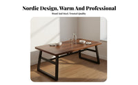 Rectangular Dining Table Set Sturdy Steel Legs Dining Table with 4 Chairs Thickened Tabletop Rectangular Dinette Set for Restaurant Owners, Homeowners