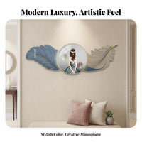 3D Feather Wall Sculpture Modern Design Bedroom Headboard Art Minimalist Light-up Feather Wall Art for Adults, Couples, Living Room, Lounge, Hallway