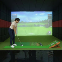 Indoor Golf Putting Mat with Wooden Base Portable Golf Putting Green Foldable Sports Equipment Realistic for Golfers, Home, Garage, Backyard
